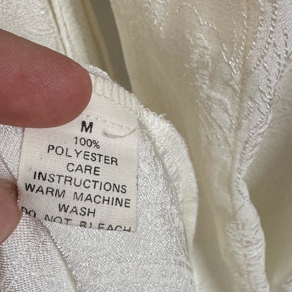 Anne Lewin Vintage White and Peach Lace Trim Robe Size Medium made in Australia - Picture 4 of 6